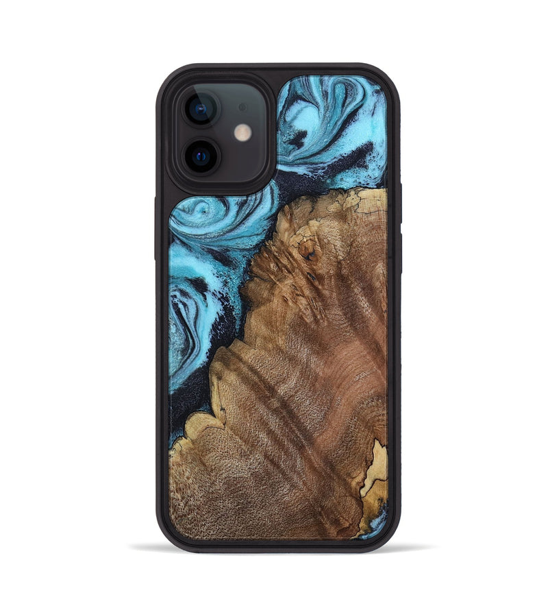 iPhone 12 Wood Phone Case - Carrol (Blue, 802322)