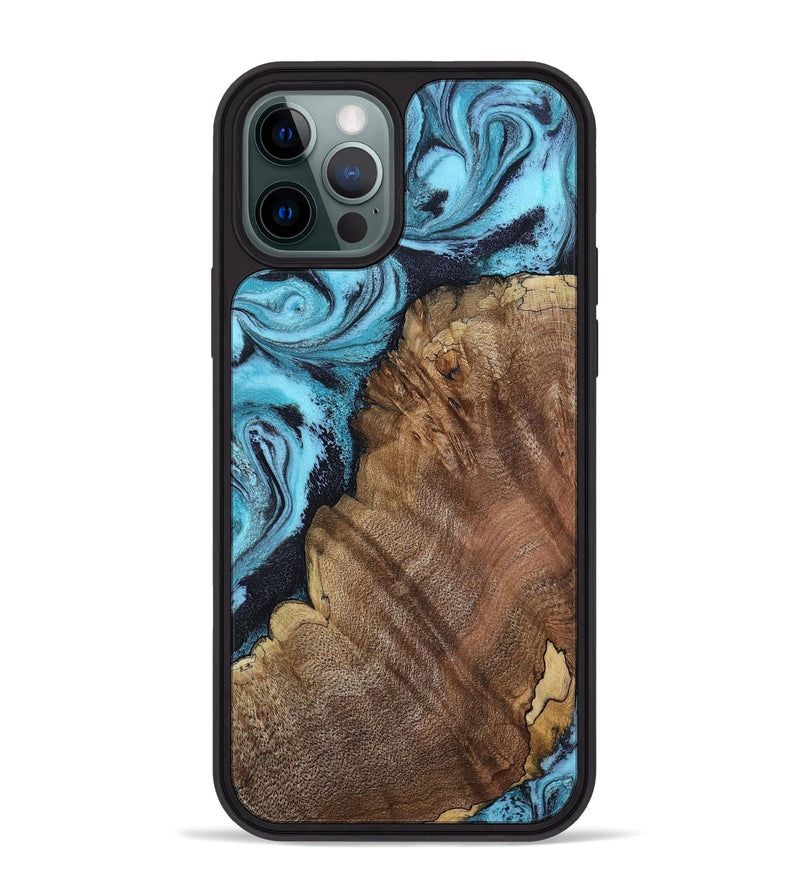 iPhone 12 Pro Max Wood Phone Case - Carrol (Blue, 802322)
