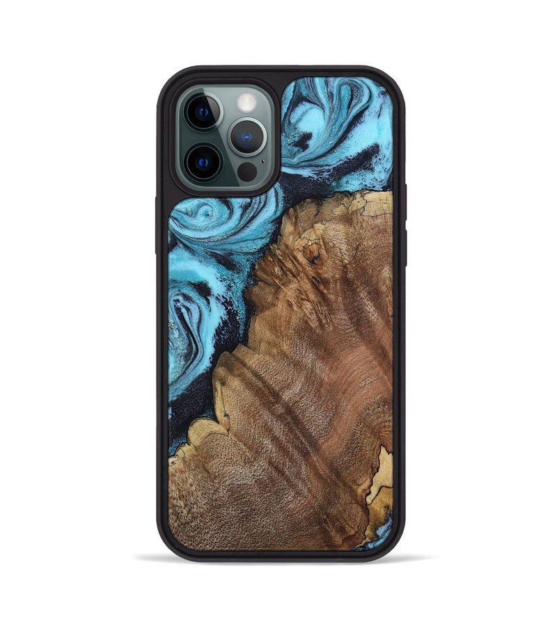 iPhone 12 Pro Wood Phone Case - Carrol (Blue, 802322)