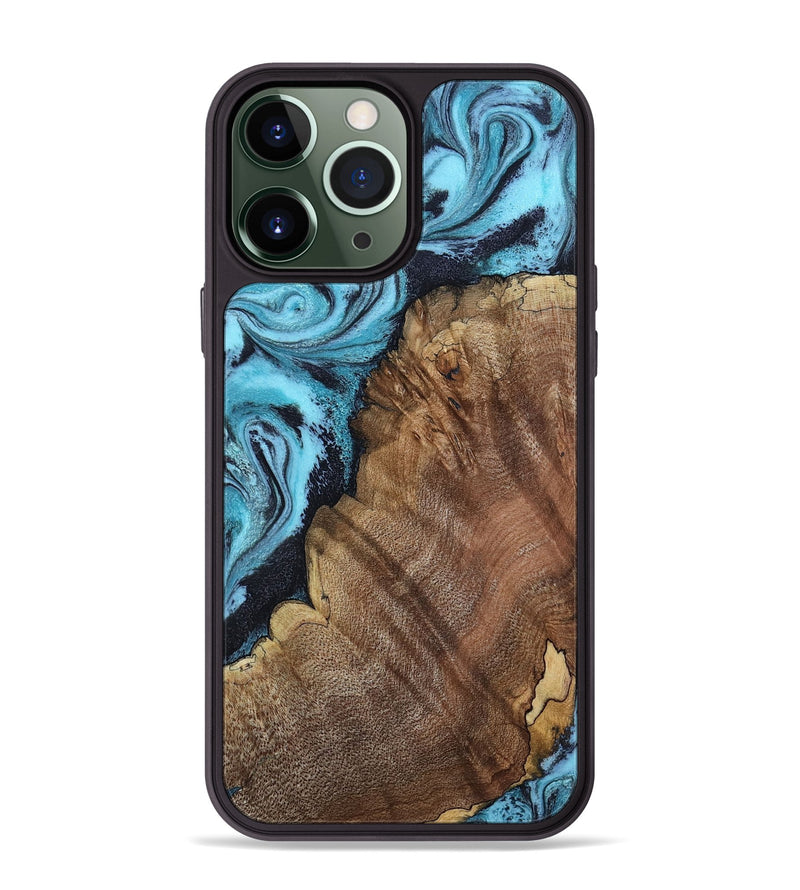 iPhone 13 Pro Max Wood Phone Case - Carrol (Blue, 802322)