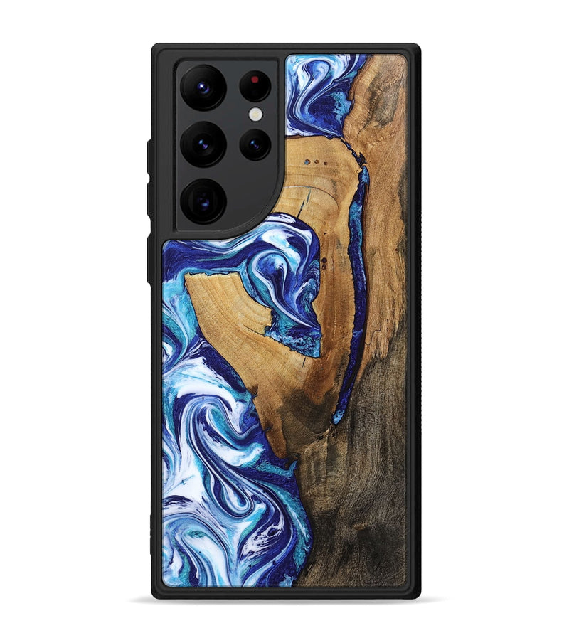 Galaxy S22 Ultra Wood Phone Case - Taurean (Blue, 802323)