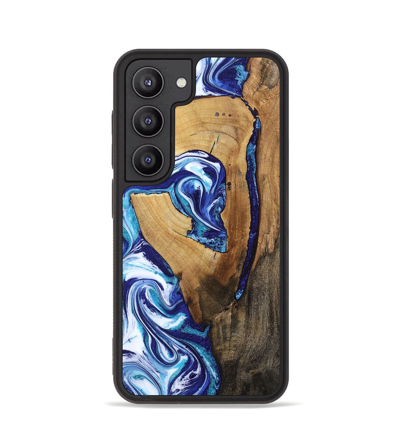 Galaxy S23 Wood Phone Case - Taurean (Blue, 802323)
