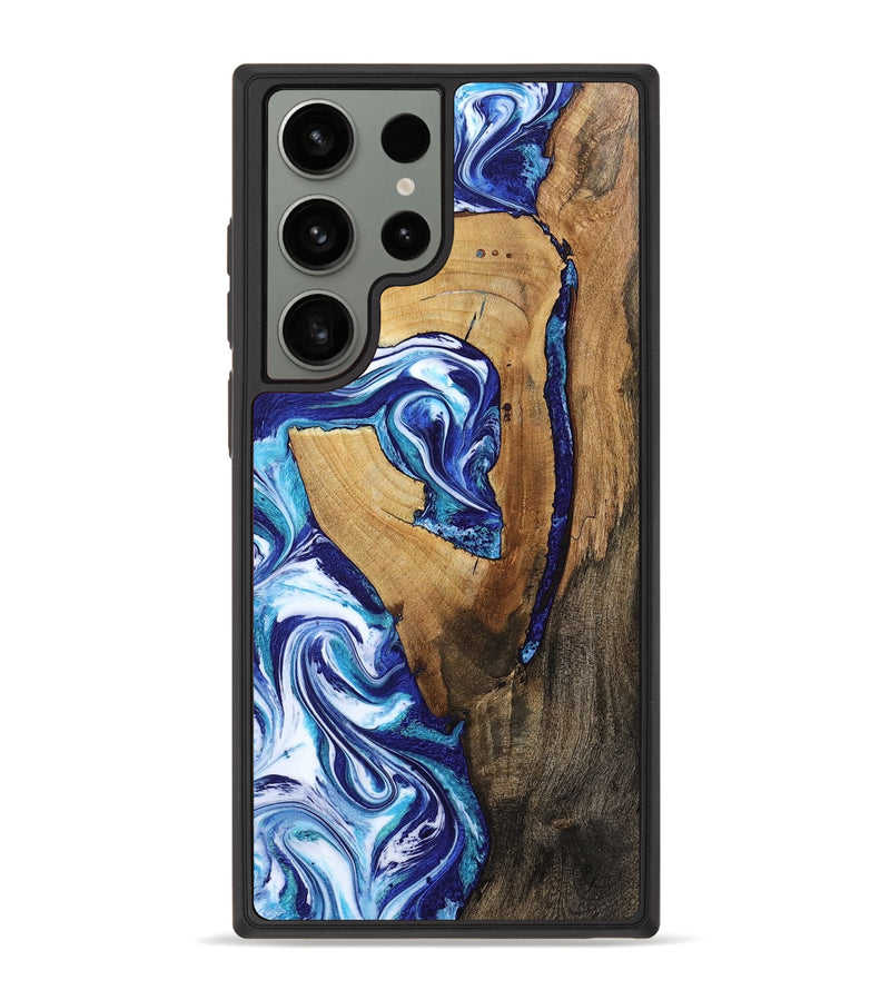 Galaxy S23 Ultra Wood Phone Case - Taurean (Blue, 802323)