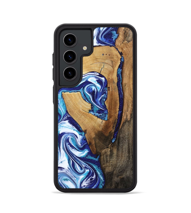 Galaxy S24 Wood Phone Case - Taurean (Blue, 802323)