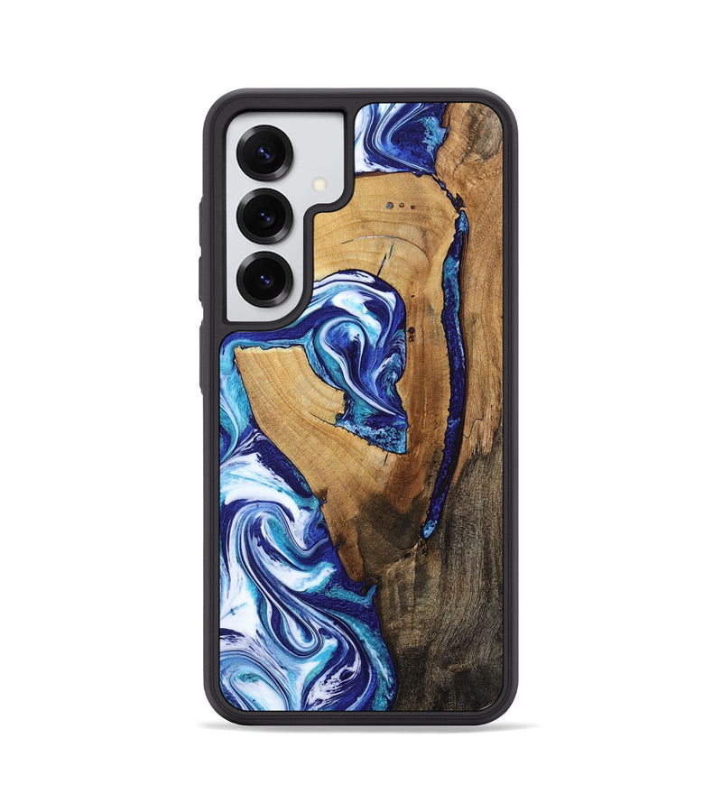 Galaxy S25 Wood Phone Case - Taurean (Blue, 802323)