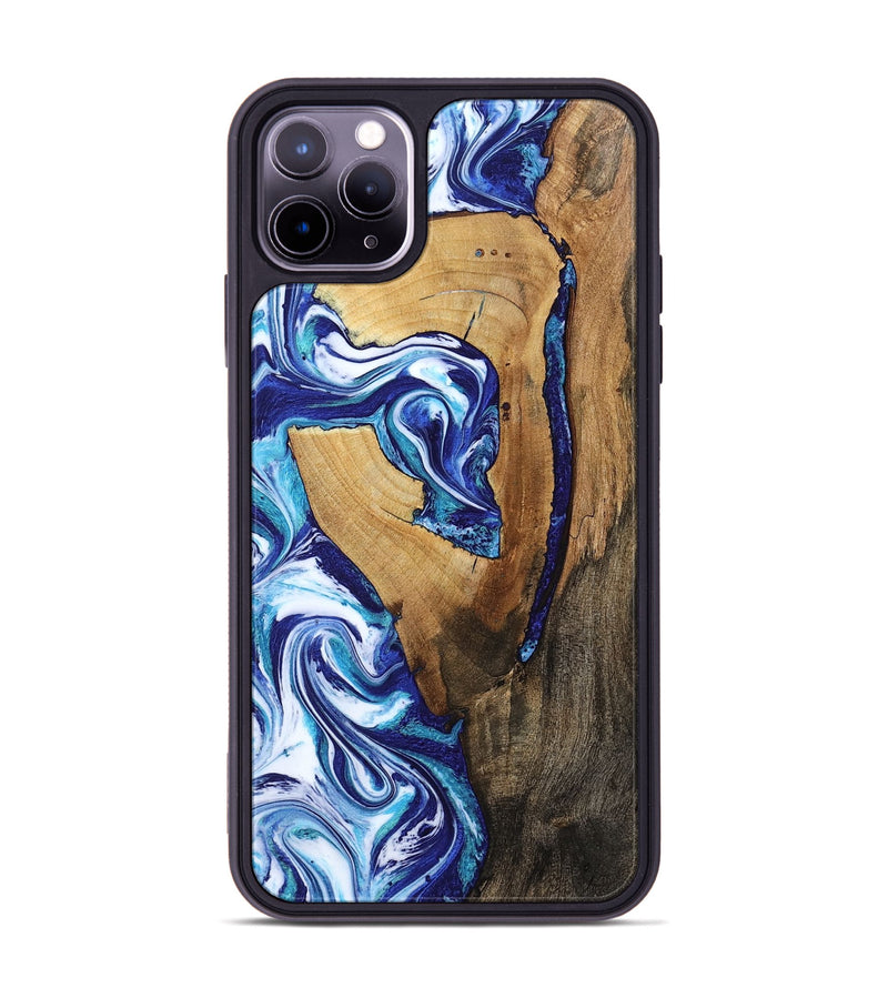 iPhone 11 Pro Max Wood Phone Case - Taurean (Blue, 802323)
