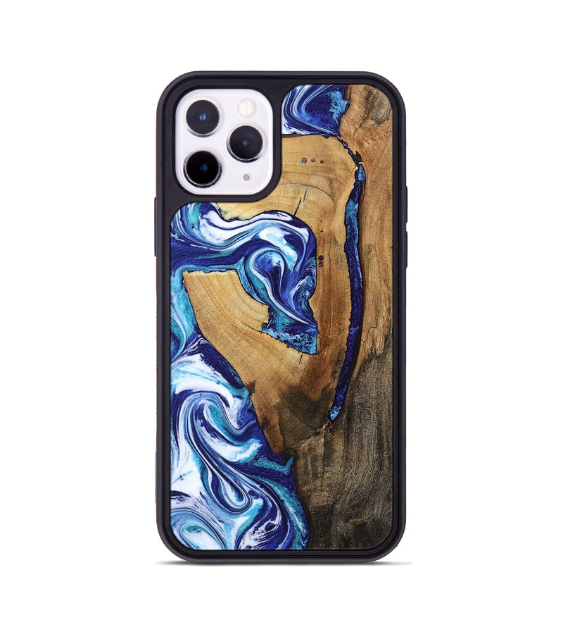 iPhone 11 Pro Wood Phone Case - Taurean (Blue, 802323)