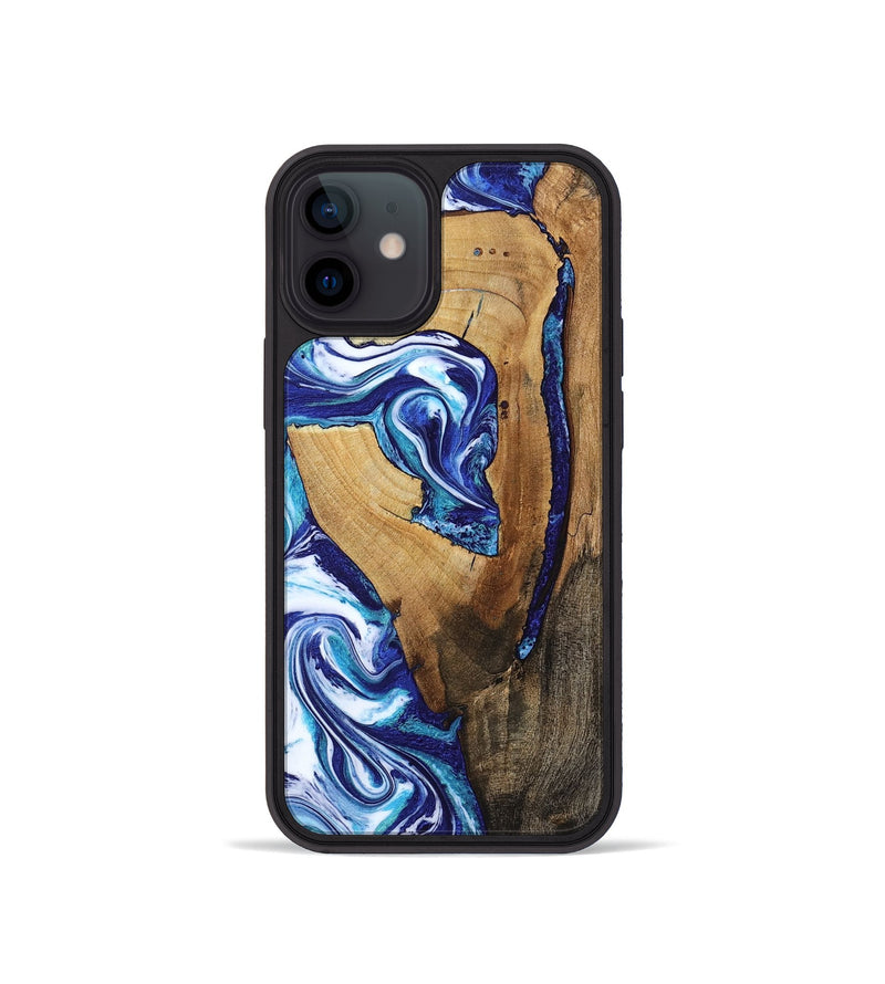iPhone 12 mini Wood Phone Case - Taurean (Blue, 802323)