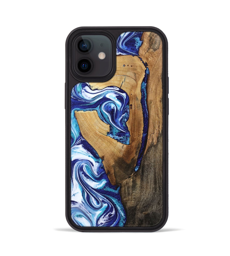 iPhone 12 Wood Phone Case - Taurean (Blue, 802323)