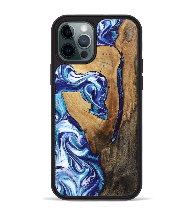 iPhone 12 Pro Max Wood Phone Case - Taurean (Blue, 802323)
