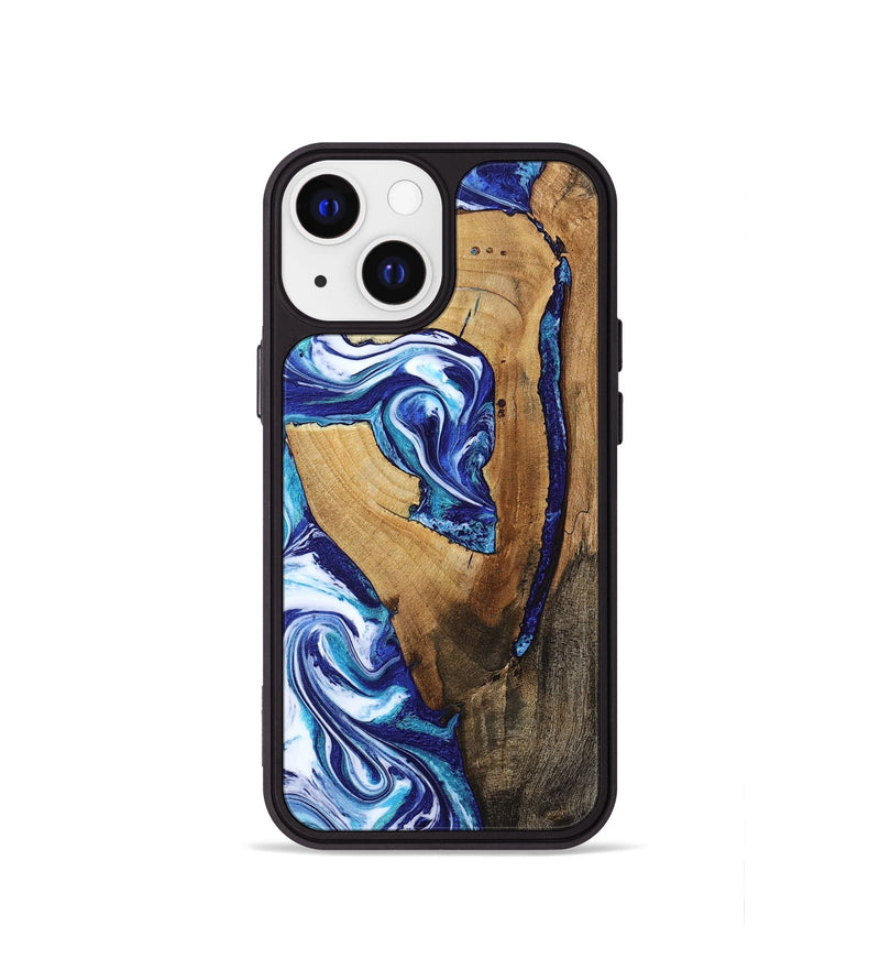 iPhone 13 mini Wood Phone Case - Taurean (Blue, 802323)