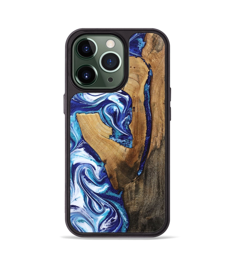 iPhone 13 Pro Wood Phone Case - Taurean (Blue, 802323)
