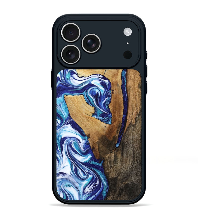 iPhone 17 Pro Max Wood Phone Case - Taurean (Blue, 802323)