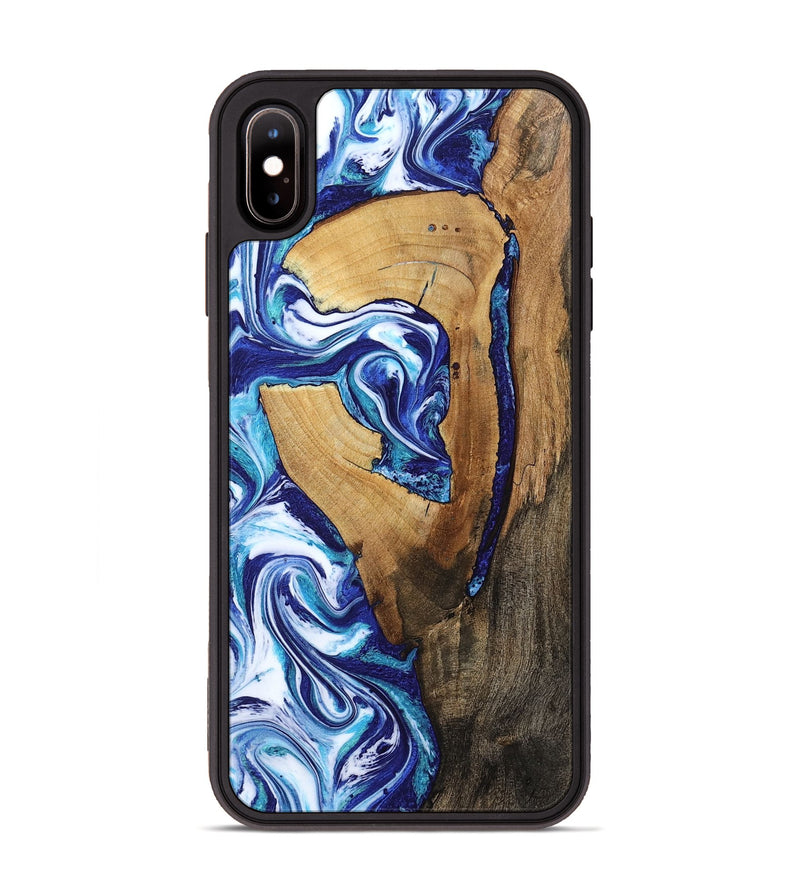 iPhone Xs Max Wood Phone Case - Taurean (Blue, 802323)