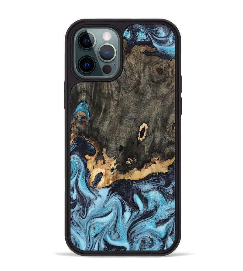 iPhone 12 Pro Max Wood Phone Case - Sydni (Blue, 802324)