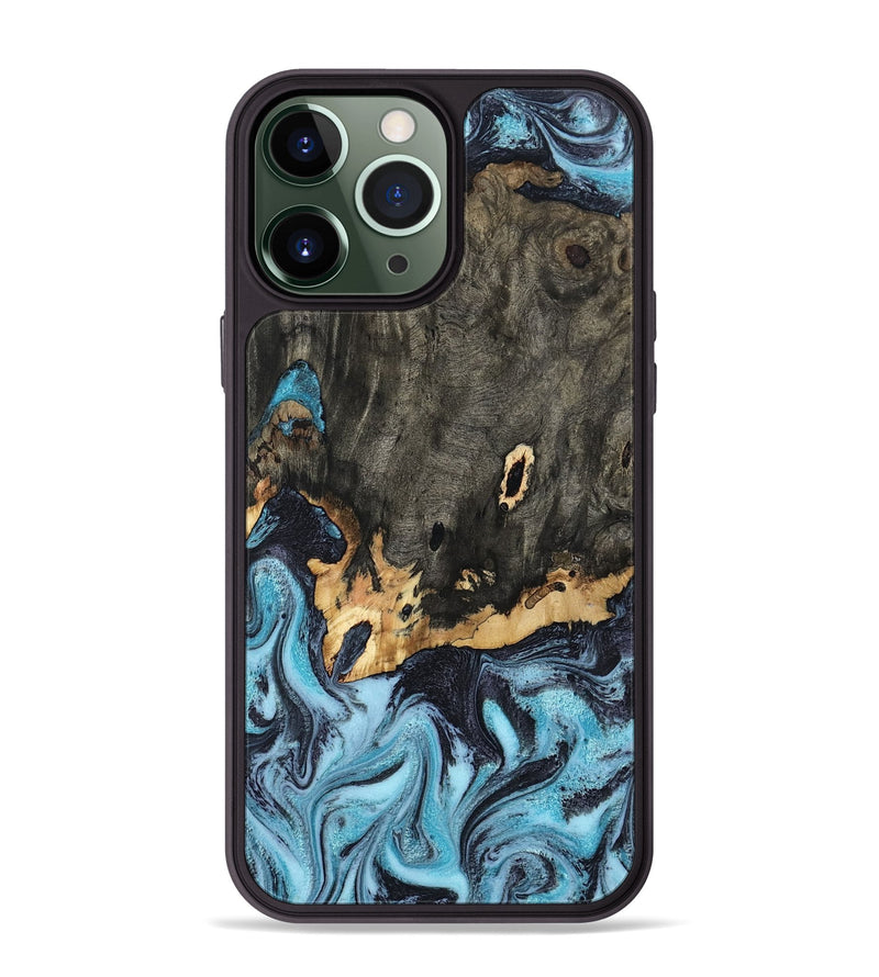 iPhone 13 Pro Max Wood Phone Case - Sydni (Blue, 802324)