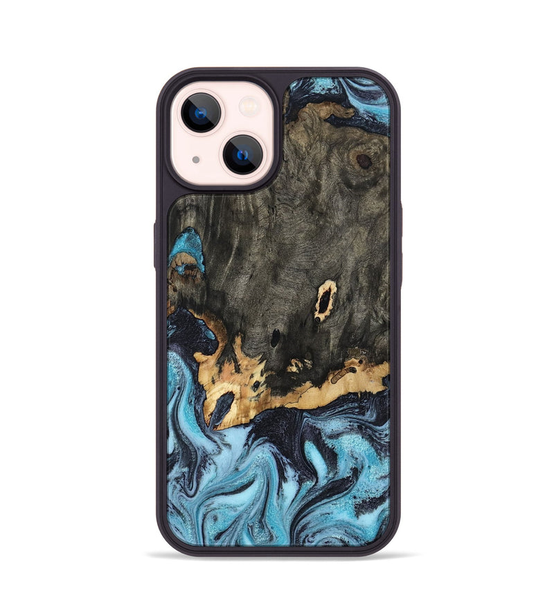 iPhone 14 Wood Phone Case - Sydni (Blue, 802324)