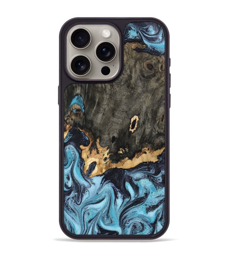 iPhone 15 Pro Max Wood Phone Case - Sydni (Blue, 802324)