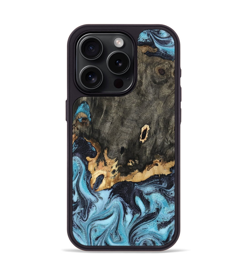 iPhone 15 Pro Wood Phone Case - Sydni (Blue, 802324)