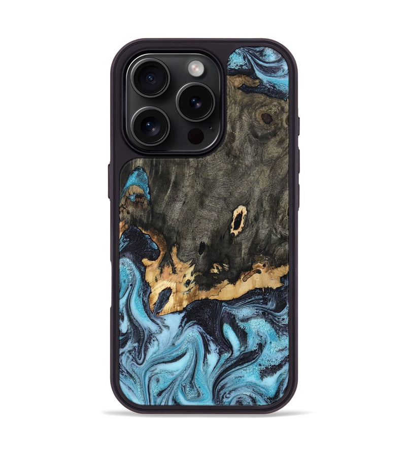 iPhone 16 Pro Wood Phone Case - Sydni (Blue, 802324)