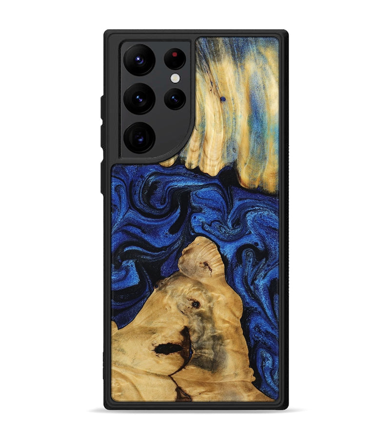 Galaxy S22 Ultra Wood Phone Case - Sophia (Blue, 802325)