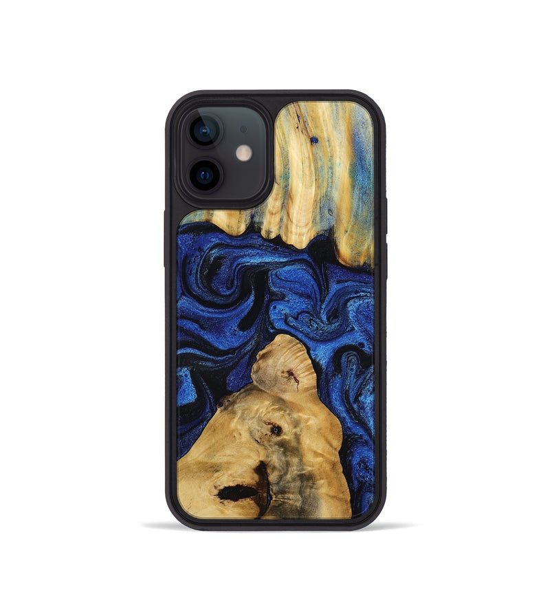 iPhone 12 mini Wood Phone Case - Sophia (Blue, 802325)