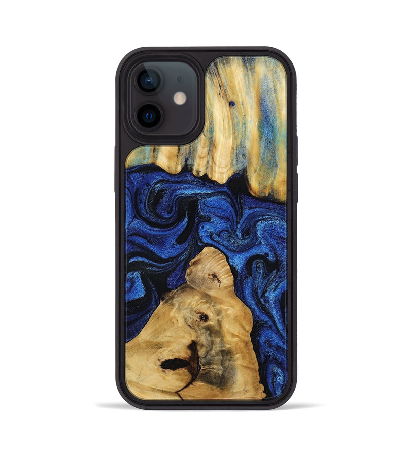 iPhone 12 Wood Phone Case - Sophia (Blue, 802325)