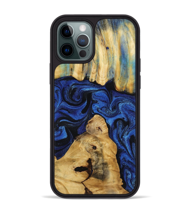 iPhone 12 Pro Max Wood Phone Case - Sophia (Blue, 802325)