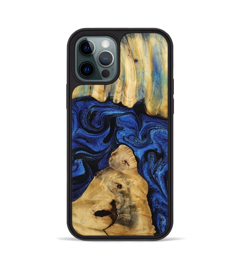 iPhone 12 Pro Wood Phone Case - Sophia (Blue, 802325)