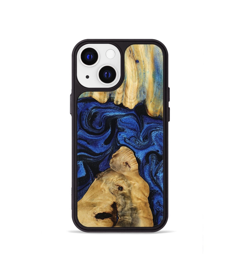 iPhone 13 mini Wood Phone Case - Sophia (Blue, 802325)