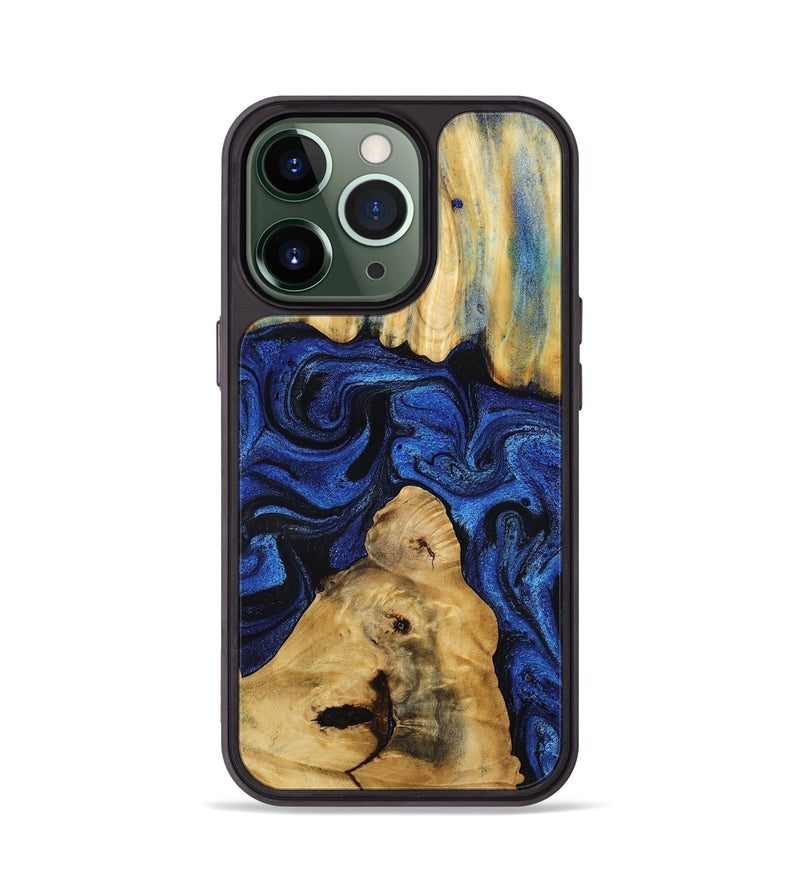iPhone 13 Pro Wood Phone Case - Sophia (Blue, 802325)
