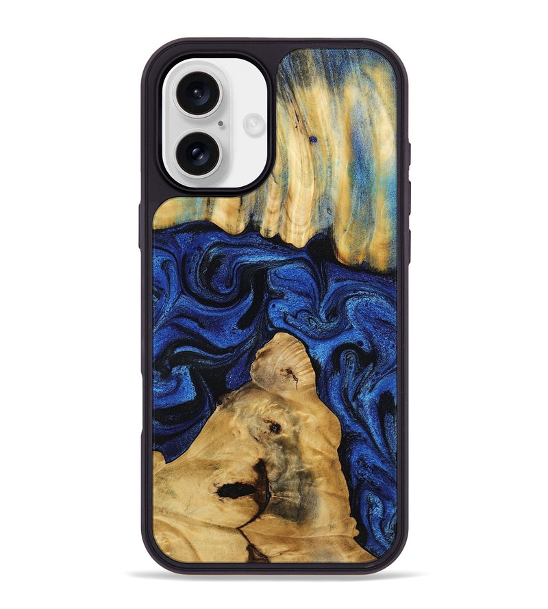 iPhone 16 Plus Wood Phone Case - Sophia (Blue, 802325)