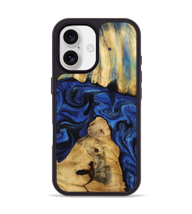 iPhone 17 Wood Phone Case - Sophia (Blue, 802325)