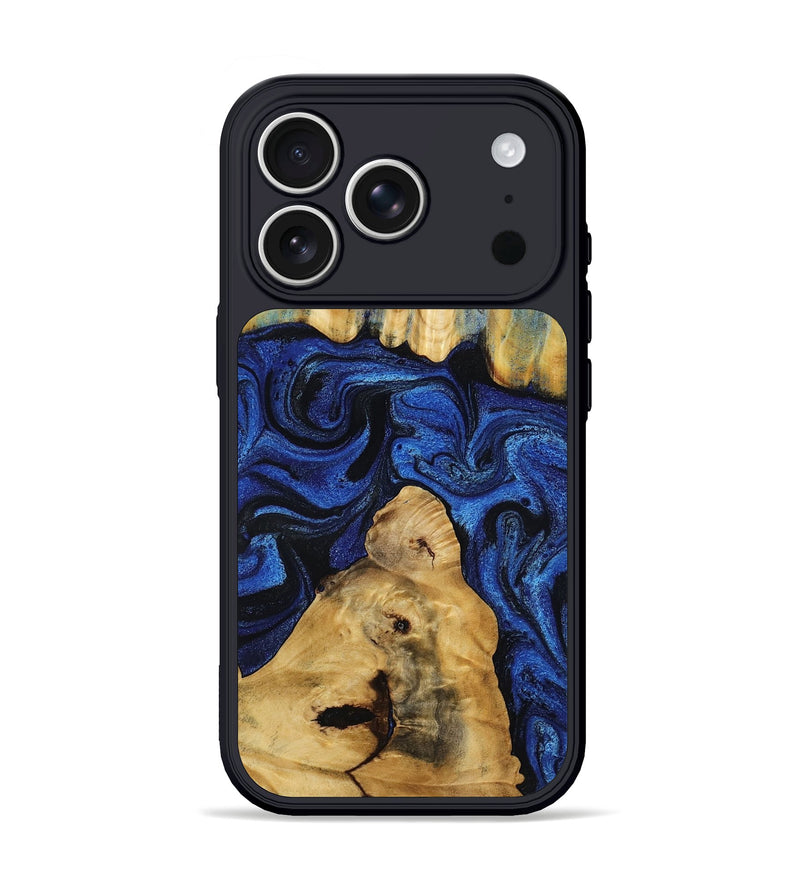 iPhone 17 Pro Wood Phone Case - Sophia (Blue, 802325)
