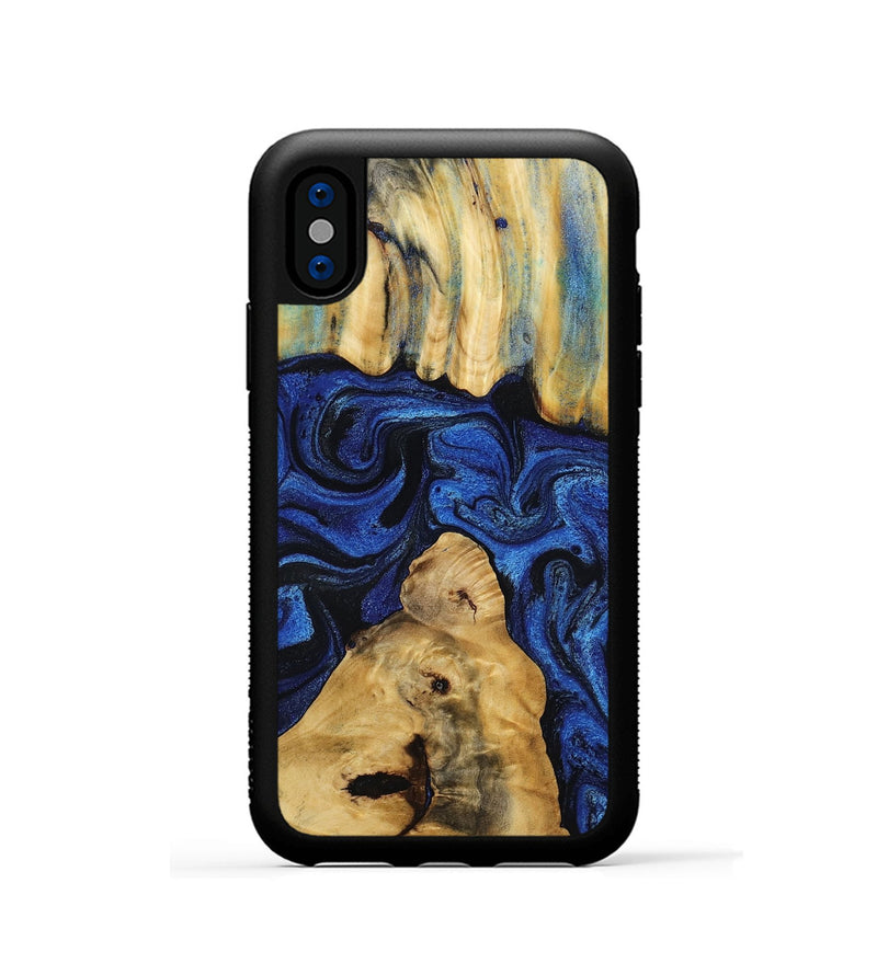 iPhone Xs Wood Phone Case - Sophia (Blue, 802325)