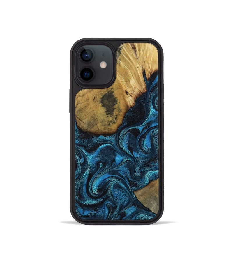 iPhone 12 mini Wood Phone Case - Horatio (Blue, 802326)