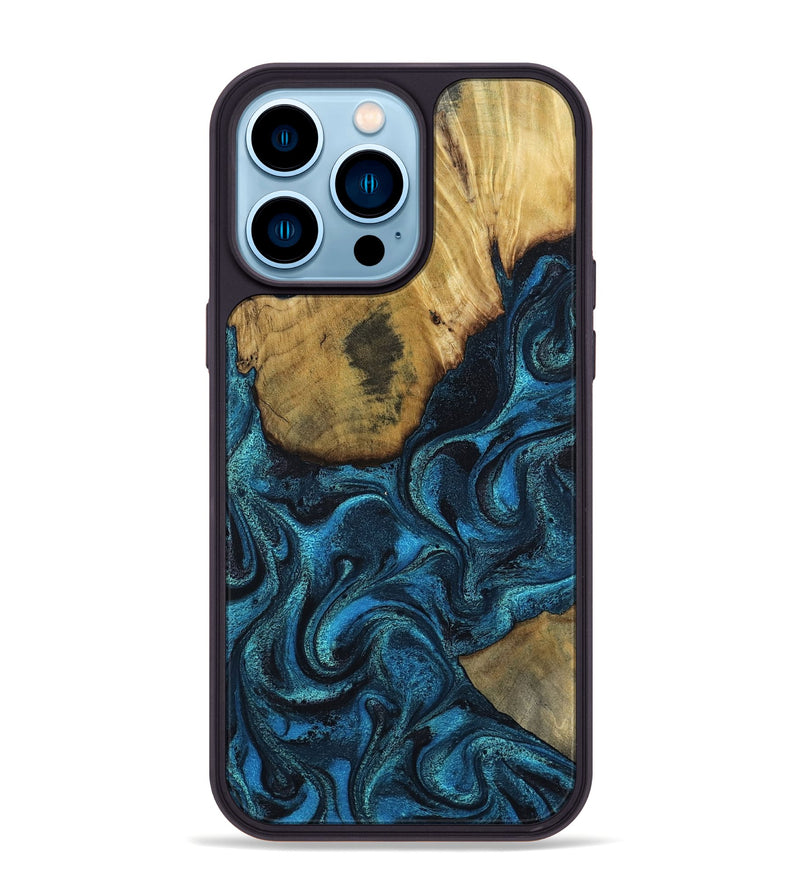 iPhone 14 Pro Max Wood Phone Case - Horatio (Blue, 802326)