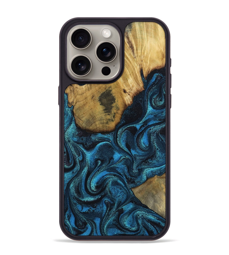 iPhone 15 Pro Max Wood Phone Case - Horatio (Blue, 802326)