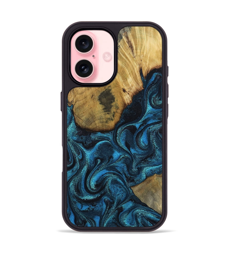 iPhone 16 Wood Phone Case - Horatio (Blue, 802326)
