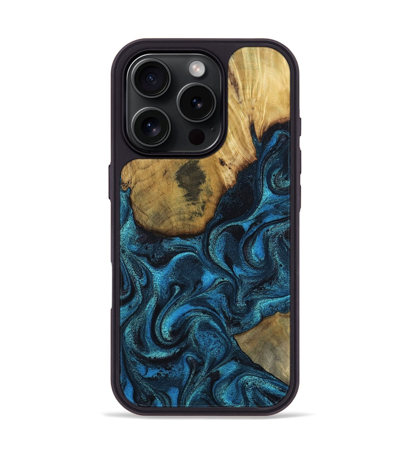 iPhone 16 Pro Wood Phone Case - Horatio (Blue, 802326)