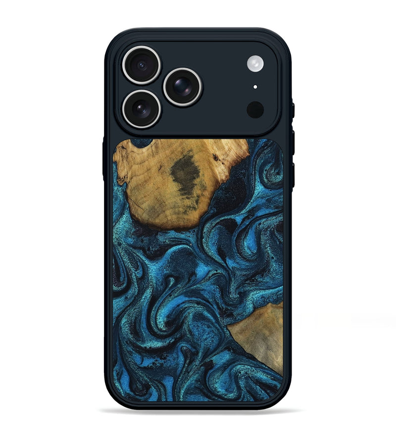 iPhone 17 Pro Max Wood Phone Case - Horatio (Blue, 802326)
