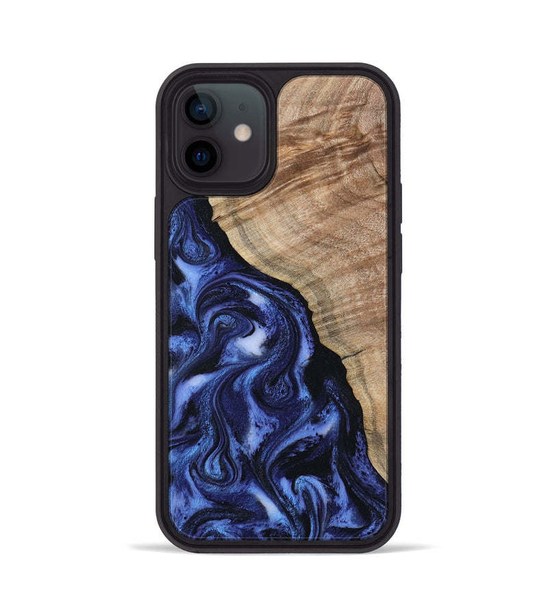 iPhone 12 Wood Phone Case - Victor (Blue, 802327)