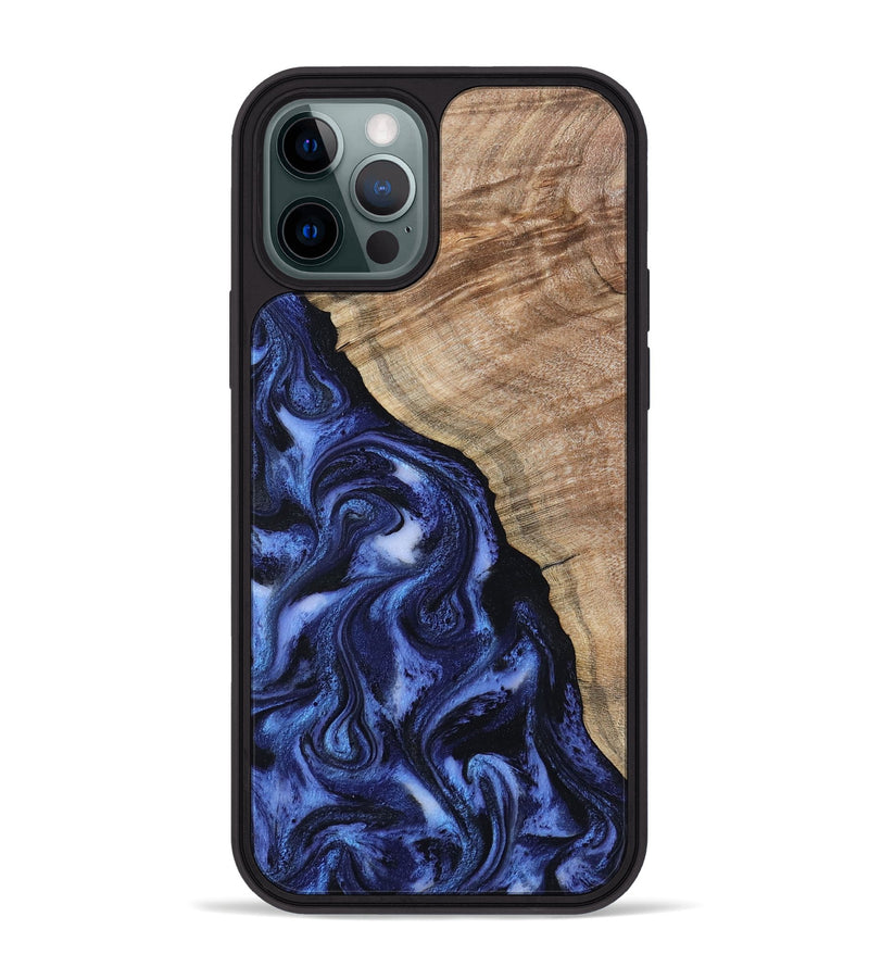 iPhone 12 Pro Max Wood Phone Case - Victor (Blue, 802327)