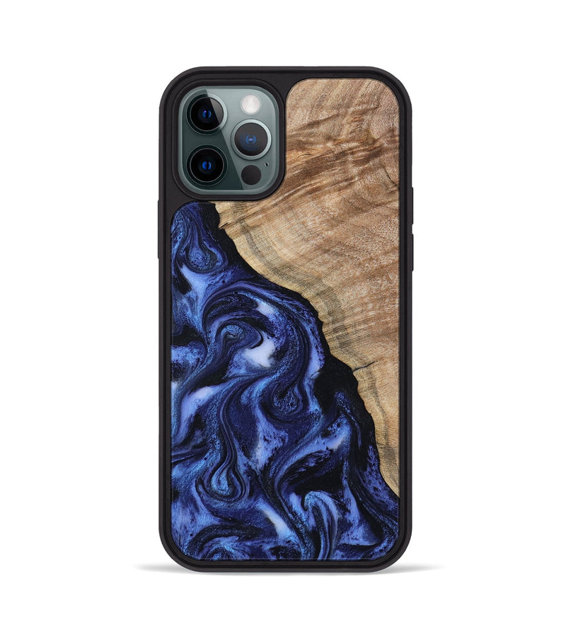iPhone 12 Pro Wood Phone Case - Victor (Blue, 802327)