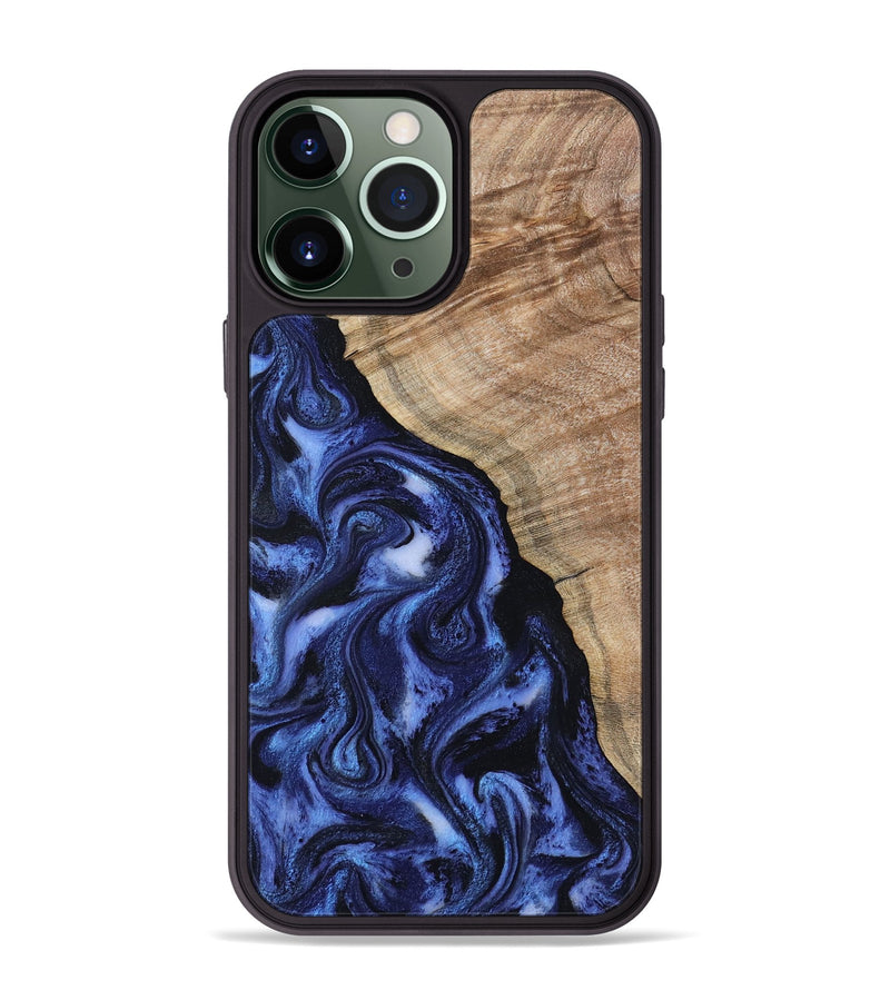 iPhone 13 Pro Max Wood Phone Case - Victor (Blue, 802327)