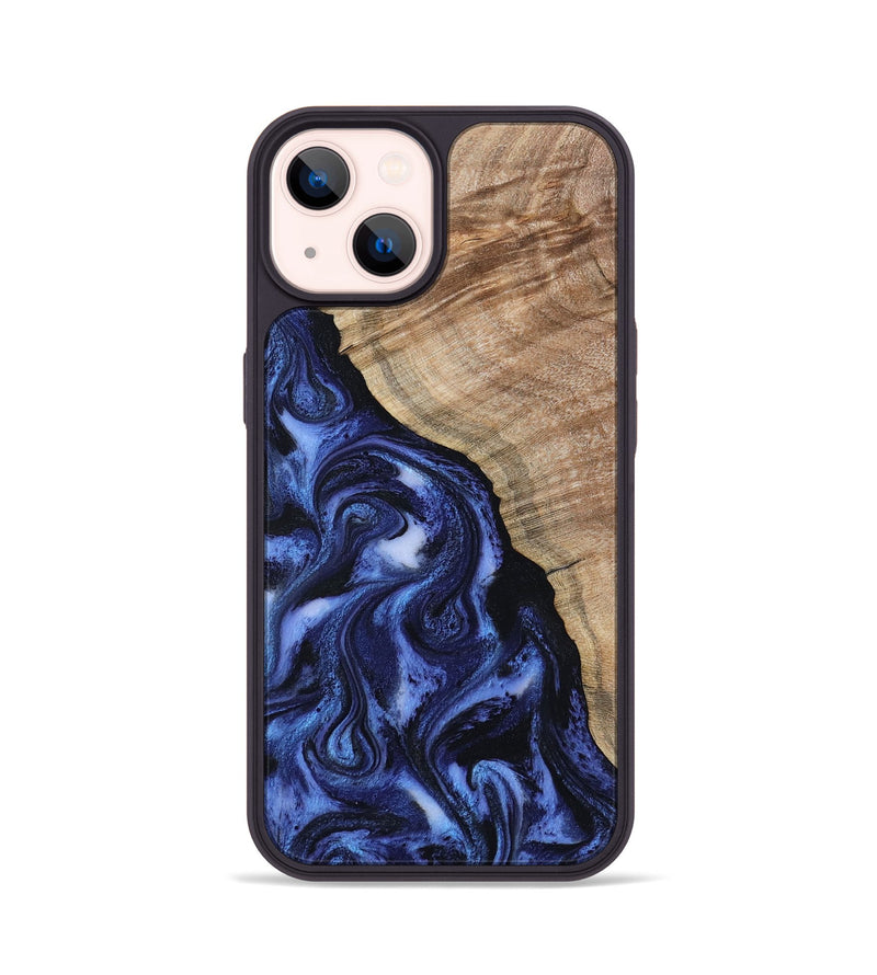 iPhone 14 Wood Phone Case - Victor (Blue, 802327)