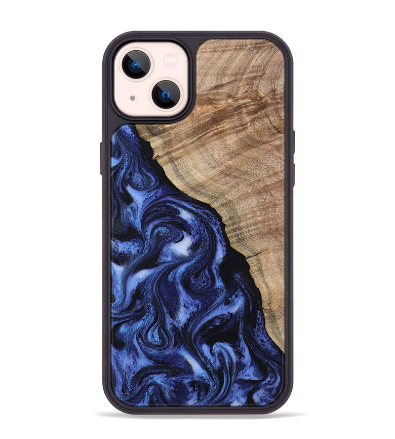 iPhone 14 Plus Wood Phone Case - Victor (Blue, 802327)