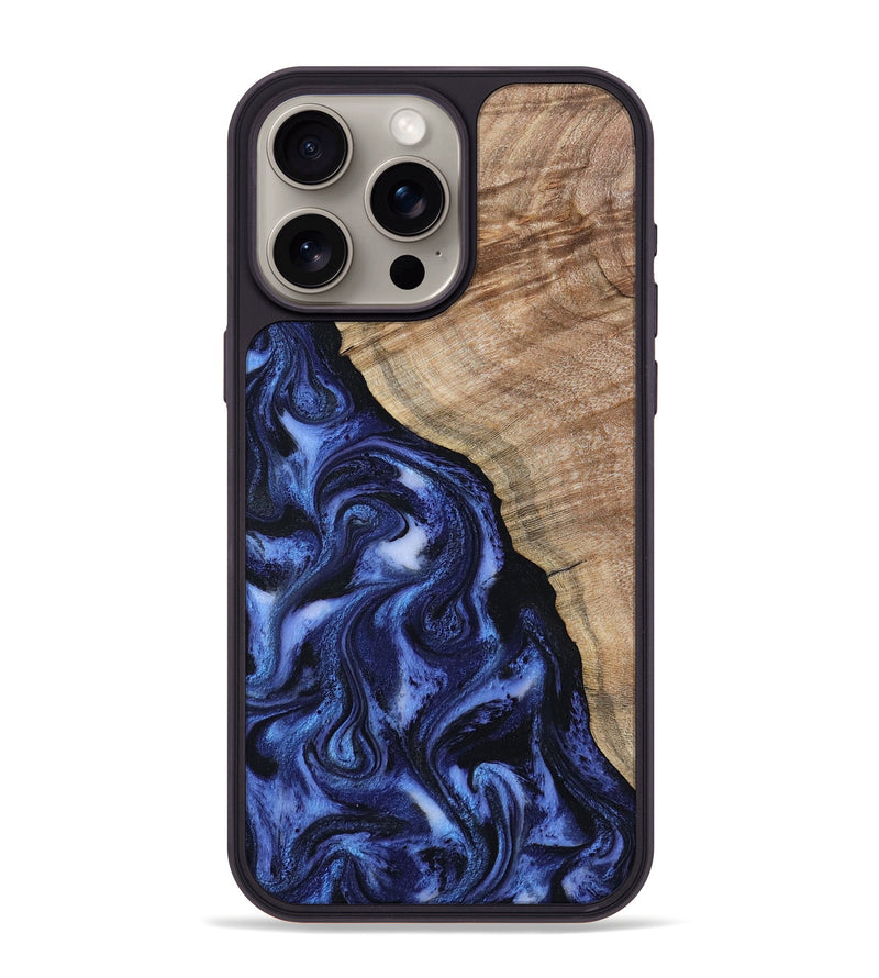 iPhone 15 Pro Max Wood Phone Case - Victor (Blue, 802327)