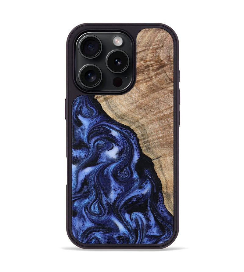 iPhone 16 Pro Wood Phone Case - Victor (Blue, 802327)