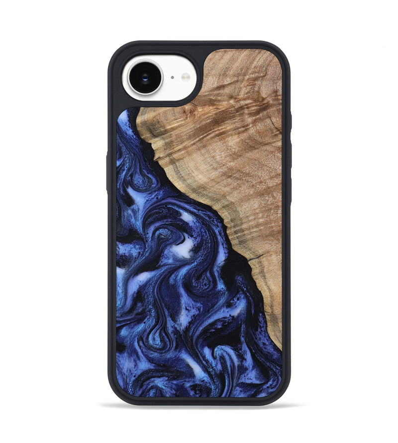 iPhone 16e Wood Phone Case - Victor (Blue, 802327)